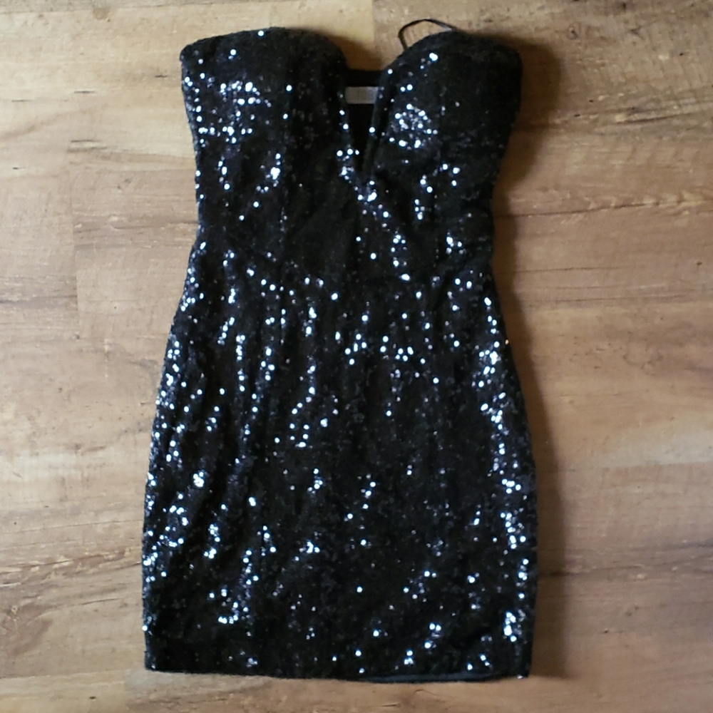 Tobi Black Sequin Dress Size Small